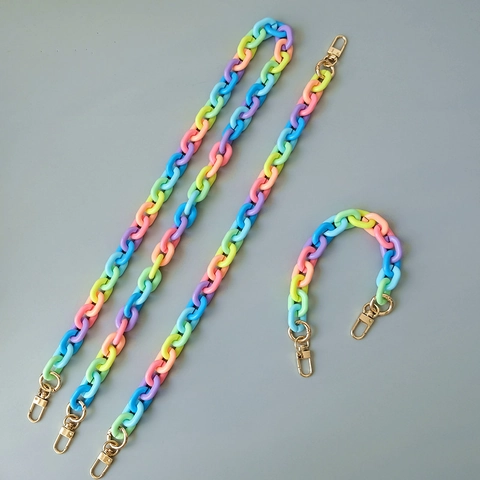 Correa de Cadena de Bolso de Resina Acrílica Color Caramelo Macarrón Con Cierre de Metal Dorado Para Mujer Bolso de Hombro Accesorios