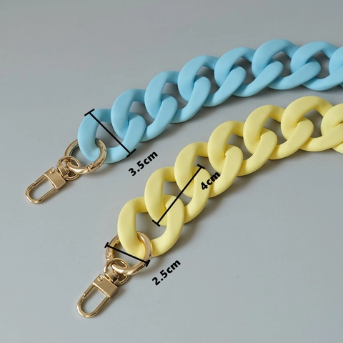 Macaron Candy Color Acrylic Resin Chunky Bag Strap Frosted Decorative Chain With Gold Metal Clasp For Women Handbags Shoulder Bags Accessory