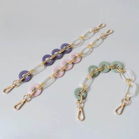 Cadena de Bolso de Resina Acrílica Vintage Barroca de Moda para Mujer Color Caramelo Correa Corta Decorativa Accesorios de Bolso