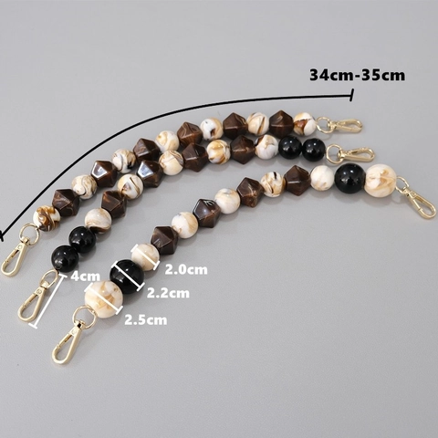 Bandoulière de Sac en Perles de Résine Vintage Chaîne de Remplacement pour Sacs à Main Avec Fermoirs Métalliques Poignée en Perles