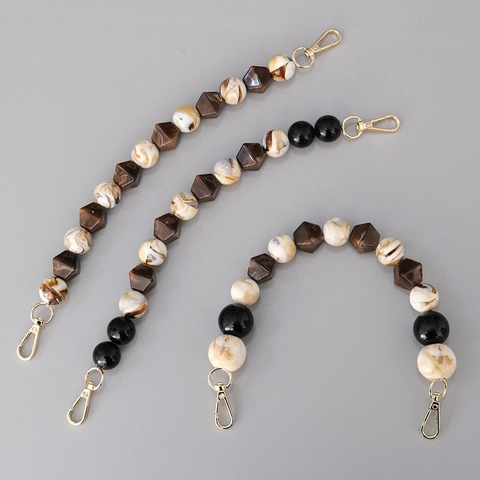 Bandoulière de Sac en Perles de Résine Vintage Chaîne de Remplacement pour Sacs à Main Avec Fermoirs Métalliques Poignée en Perles
