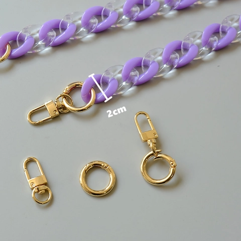 Acrylic Resin Chunky Chain Bag Strap Fashion Colorful Fishbone Shoulder Strap For Handbags Mobile Phone Decoration Accessory