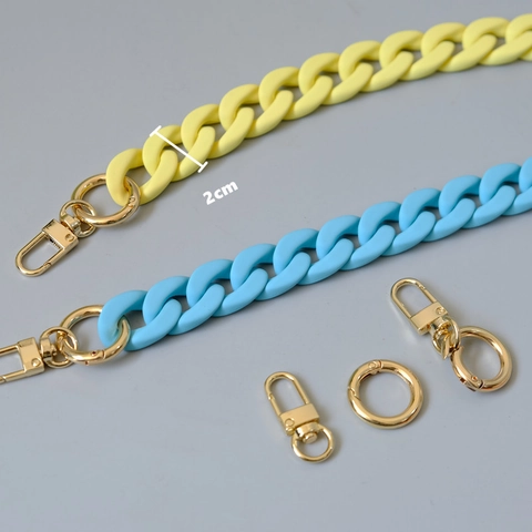 Cadena de Bolso de Resina Acrílica Correa Gruesa de Espina de Pescado Asa Mate para Bolso Mujer DIY Hebilla de Metal Oro