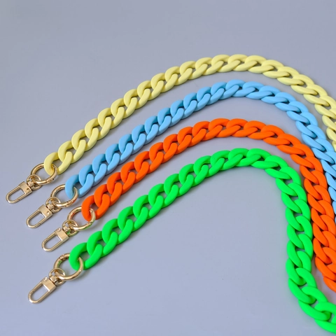 Cadena de Bolso de Resina Acrílica Correa Gruesa de Espina de Pescado Asa Mate para Bolso Mujer DIY Hebilla de Metal Oro