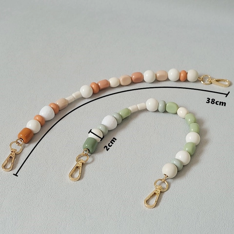 Handgemaakte Kraal Tasriem Kleurrijke Hars Acryl Kralen Handvat Vervanging Voor Handtassen Snoep Kleur Vintage Stijl Accessoires