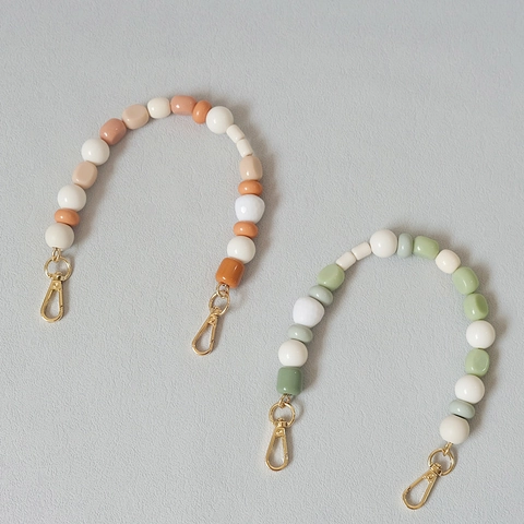 Handgemaakte Kraal Tasriem Kleurrijke Hars Acryl Kralen Handvat Vervanging Voor Handtassen Snoep Kleur Vintage Stijl Accessoires