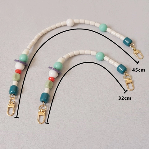 Handmade Beaded Bag Strap Colorful Resin Bead Chain For Handbag Phone Charm Accessory Women Fashion Vintage Style