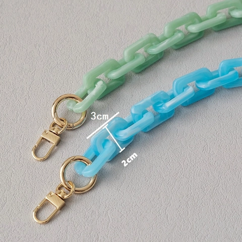 Retro Chunky Acrylic Resin Bag Strap Macaron Solid Color Wide Shoulder Strap For Handbag Phone DIY Replacement Accessories