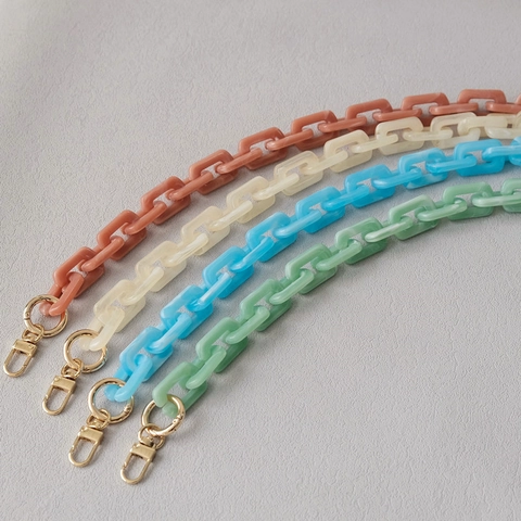 Retro Chunky Acrylic Resin Bag Strap Macaron Solid Color Wide Shoulder Strap For Handbag Phone DIY Replacement Accessories