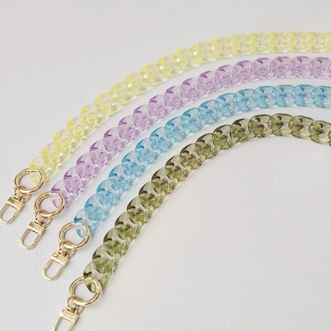 Vintage Transparent Acrylic Fishbone Bag Chain Removable Resin Purse Strap Handle For Handbag Phone Case Accessories
