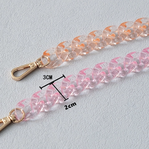 Retro Acrylic Resin Fishbone Chain For Women Detachable Handbag Shoulder Strap Fashion Transparent Bag Strap Replacement