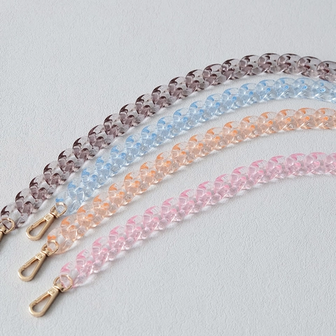 Retro Acrylic Resin Fishbone Chain For Women Detachable Handbag Shoulder Strap Fashion Transparent Bag Strap Replacement