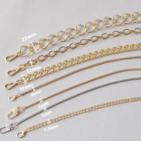 Moda Catena in Metallo per Borsa Oro Argento Sostituzione Tracolla Crossbody Manico per Handbag Versatile Fai da Te Accessori Borsa