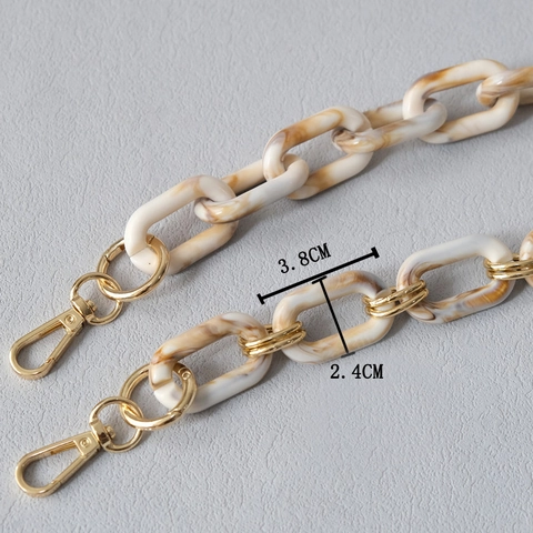 Correa Bolso Resina Acrílica Textura Mármol Cadena Reemplazo Cierre Aleación Oro Decoración Asa Hombro Para Accesorios Bolso Mano Mujeres