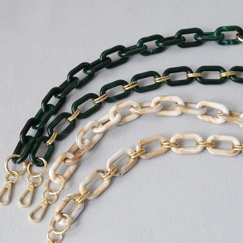 Correa Bolso Resina Acrílica Textura Mármol Cadena Reemplazo Cierre Aleación Oro Decoración Asa Hombro Para Accesorios Bolso Mano Mujeres