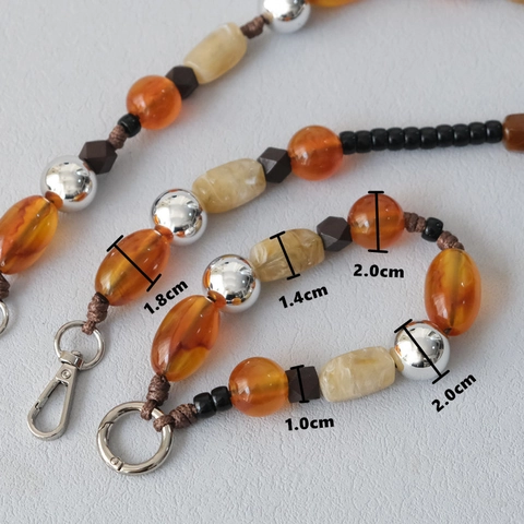 Bohemian Acrylic Beaded Bag Strap Fashion Resin Amber Beads Shoulder Chain Handbag Replacement Handle Phone Lanyard Women Accessory