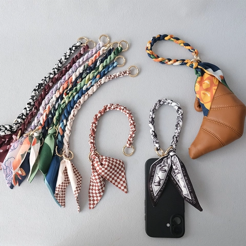 Correa de Bolso de Bufanda de Satén Tejida Con Anillos de Metal Dorado Elegante Asa de Bolso de Mano Floral Geométrica Accesorio de Repuesto para Mujer Fiesta Uso Diario
