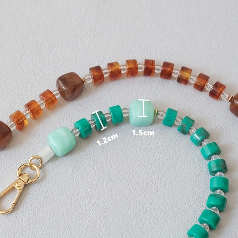 Cadena de Teléfono con Cuentas de Acrílico de Colores Bohemios para Mujer Accesorio de Correa de Bolso de Resina de Moda con Cierre de Langosta de Metal Asa Decorativa Universal