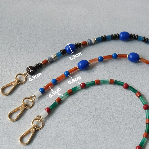 Böhmischer Acryl Perlen Taschengurt Vintage Mehrfarbige Ersatzkette Für Handtaschen Schultertasche Telefon Deko Griff
