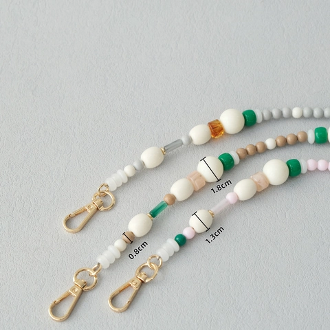Correa de Bolso con Cuentas de Acrílico Color Caramelo Cadena de Teléfono Hecha a Mano Repuesto de Correa para Bolso Mujer Accesorio