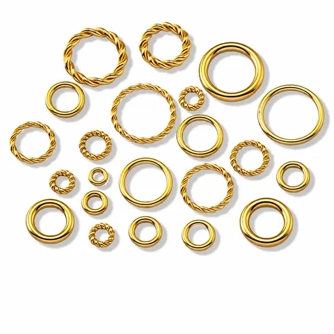 Stainless Steel Twist Closed Jump Rings Twisted Round Connector Geometric Circles For DIY Jewelry Making Accessories