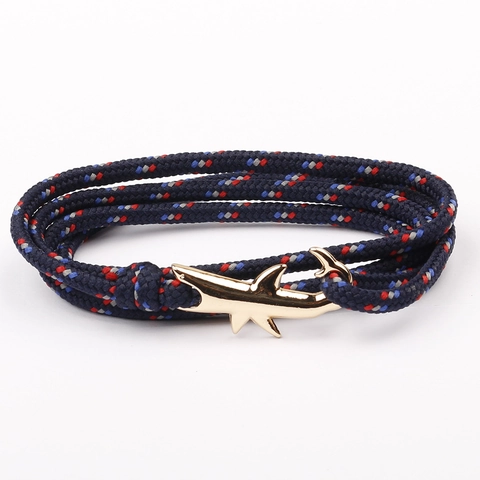 Bracciale Nautico Intrecciato Con Gancio a Squalo Per Uomo Donna Polsino in Corda Artigianale Regolabile Stile Sportivo