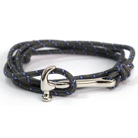 Handmade Alloy Hammerhead Hook Paracord Bracelet Multilayer Wrap Woven Rope Nautical Viking Unisex Bracelet Adjustable Jewelry