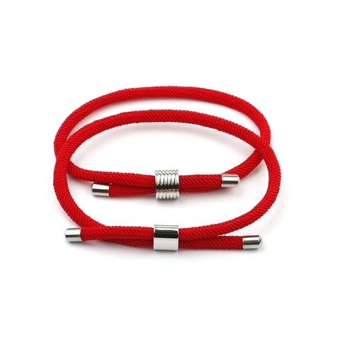 Handgefertigt Edelstahl Geflochten Seil Armband Verstellbar Glücksbringer Rote Schnur Minimalistischer Schmuck Geschenk