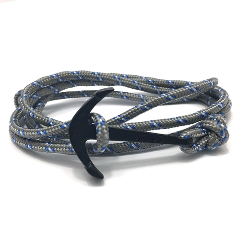 Bracelet Nautique Viking en Corde Tressée avec Ancre Fait à la Main pour Homme Femme Bracelet Enveloppant Ajustable en Alliage