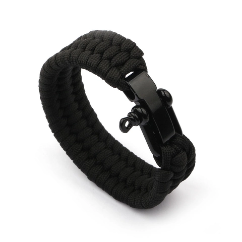 Adjustable U-Shape Alloy Buckle Survival Paracord Bracelet Tactical Seven Core Braided Umbrella Rope For Camping Hiking