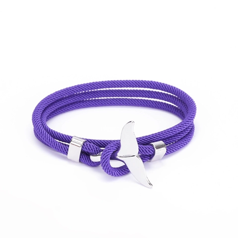 Pulsera Náutica Cola de Ballena Aleación Cuerda Trenzada Ajustable Multicapa Cordón Mano Hombre Mujer Pareja Regalo Verano Playa