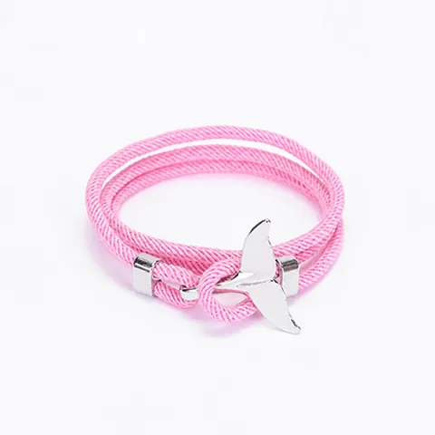 Pulsera Náutica Cola de Ballena Aleación Cuerda Trenzada Ajustable Multicapa Cordón Mano Hombre Mujer Pareja Regalo Verano Playa