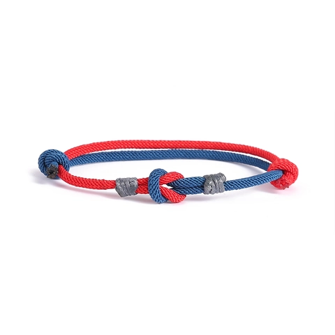 Chinese Stijl Handgeweven Tongxin Knoop Armband Voor Koppels Verstelbaar Gevlochten Touw Armband Valentijnsdag Cadeau Sieraden