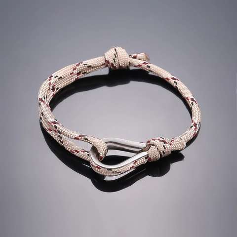 Adjustable Stainless Steel Paracord Braided Bracelet With Heart U-Shaped Buckle Nautical Sporty Friendship Jewelry For Men Women