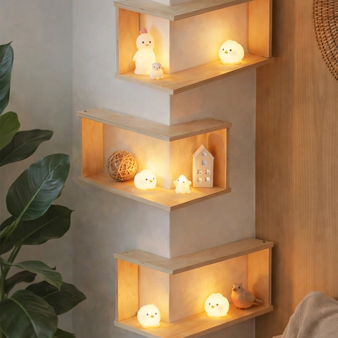 Estante de Pared de Esquina en Forma de L de Madera Minimalista Moderno Estante de Almacenamiento Flotante para Sala Dormitorio Decoración