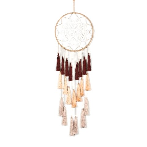 Böhmischer Handgefertigter Gewebter Traumfänger Wandbehang Lange Quasten Polyester Geometrisches Ornament Für Zuhause Hochzeit Weihnachten