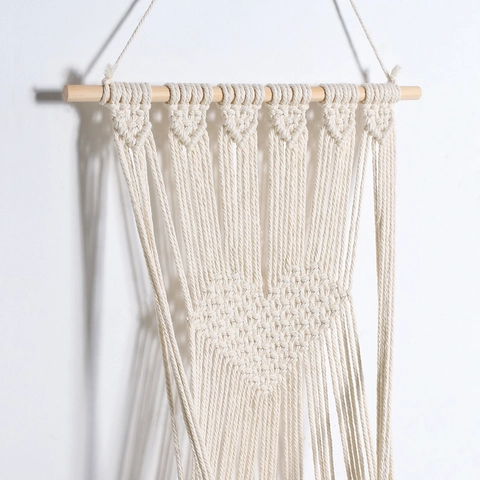 Boho Hand Woven Cat Hammock Cotton Rope Heart Pattern Tassel Pet Swing Bed Indoor Wall Hanging Decor Small Animal Cradle
