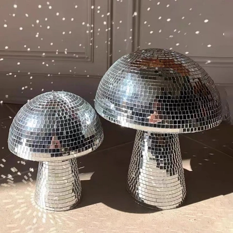 Kreativ Spiegel Glas Disco Pilz Desktop Ornament Harz Mosaik Pilz Für Schlafzimmer Wohnzimmer Zuhause Büro Tisch Dekoration