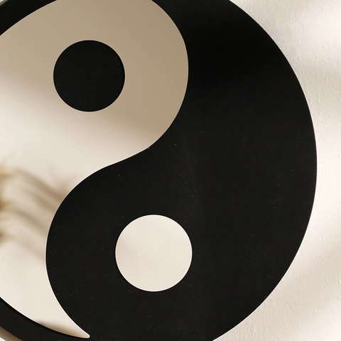Bohemian Stile Cinese Tai Chi Yin Yang Acrilico Decorazione da Parete Rotondo Nero Bianco Zen Specchio da Parete Ornamento Per Casa