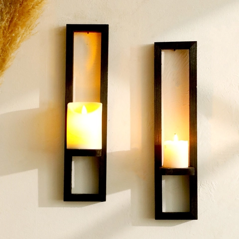 Modern Minimalistisch Rechteckiges Holz Wandregal Verkohltes Holz Schwebender Rahmen Deko Für Schlafzimmer Zuhause