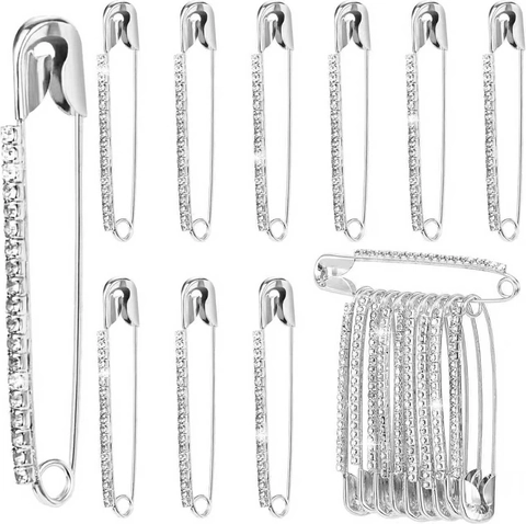 Set di Spille da Balia con Strass Oro Argento Lega Clip per Scialle da Donna Accessori per Abbigliamento Decorativi