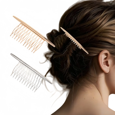 Elegante Peine para el Pelo de Aleación de Rama de Pino Minimalista Curvo Galvanizado Oro Plata Metal Accesorios de Boda para Mujer
