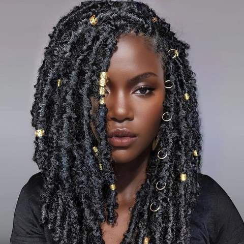 Metal Hair Braid Rings Dreadlocks Beads Hair Clips For Braids Gold Silver Filigree Tube Hair Jewelry Accessories For Women