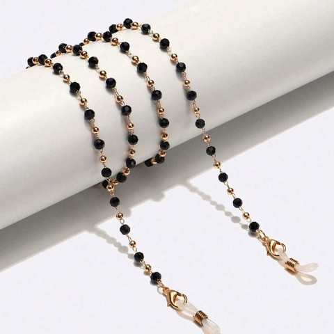 Fashion Metal Glasses Chain For Women Artificial Pearl Pentagram Pendant Gold Rhinestone Beaded Eyewear Cord Neck Lanyard