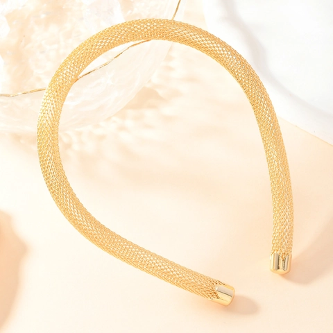 Minimalist Metal Mesh Hairband Personalized Geometric Mesh Headband For Women Daily Face Washing Hair Accessories Gold Silver