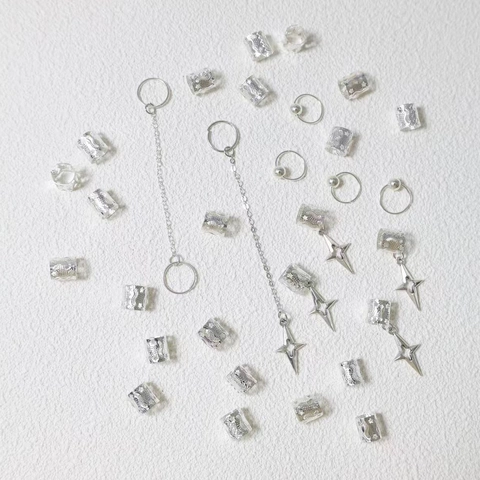 Hohlstern Mond Zopf Haarringe Legierung Metall Schmuck Zubehör Für DIY Dreadlocks Styling Für Damen Und Herren Mode Dekor