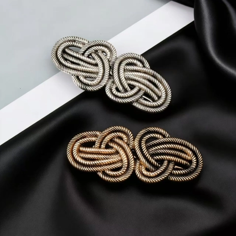 Vintage Legierung Knoten Design Feder Haarspange Elegant Retro Französisch Webstruktur Haarnadeln Kopfschmuck Für Damen