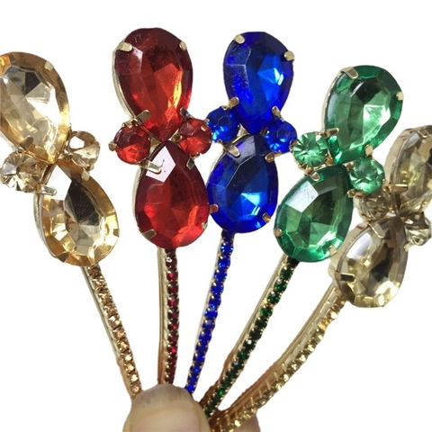Koreanischer Stil Strass Schleife Wassertropfen Haarspange Elegante Zinklegierung Seitenclip Für Damen Tägliches Styling Mode Haarschmuck