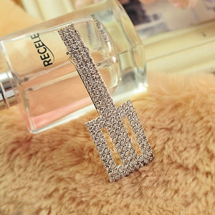 Koreaanse Stijl Voortreffelijk Legering Volledige Strass Rechthoekig Haarclip Mode Geometrisch BB Clip Paardenstaart Clip Voor Dames