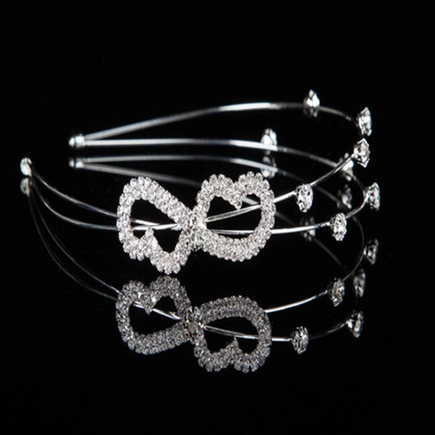 Korean Bridal Rhinestone Headband Double Layer Gold Silver Bowknot Hair Hoop For Women Wedding Party Hair Jewelry Accessories